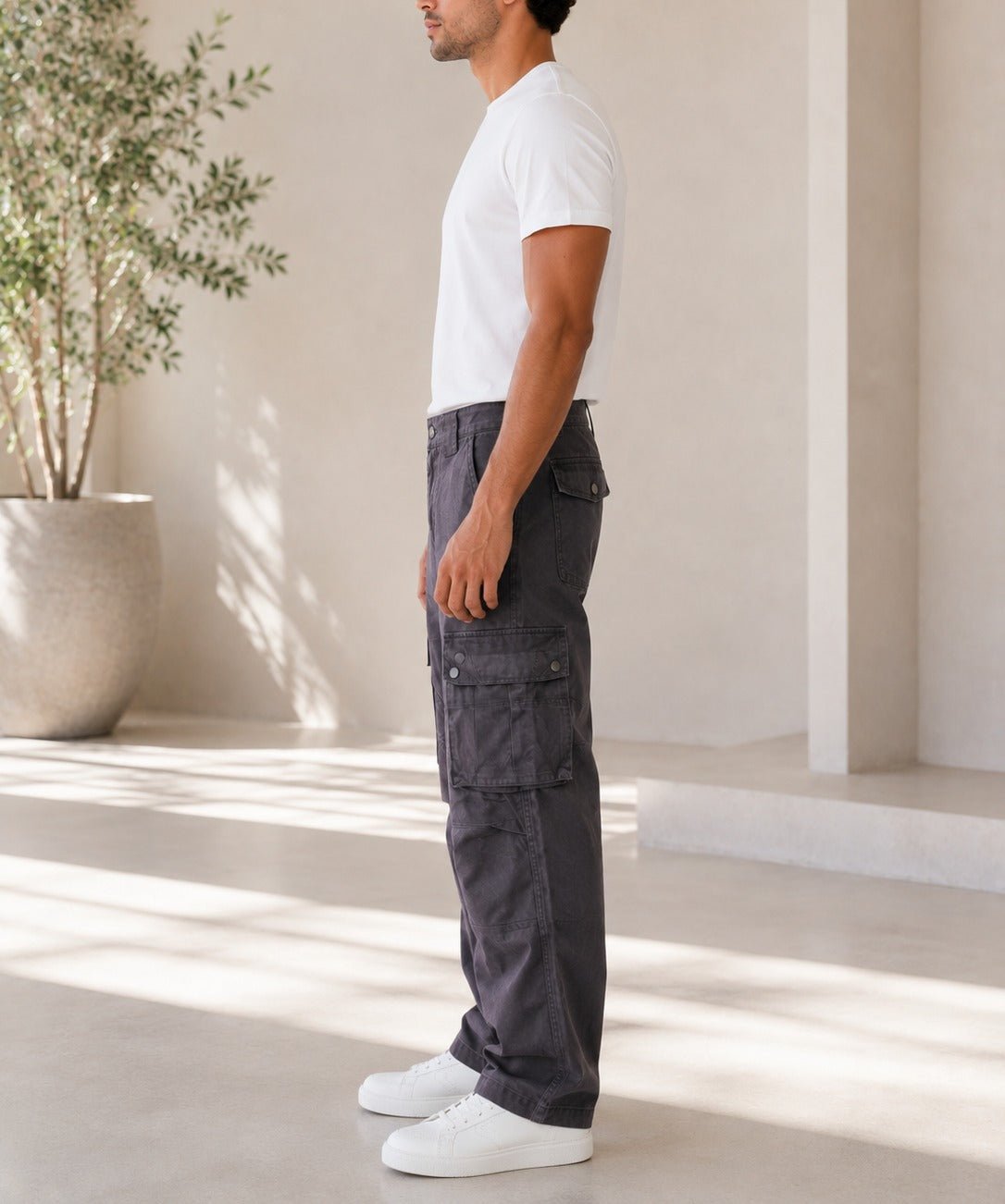 Men's Charcoal Grey Cargo Pants - StylePhase SA