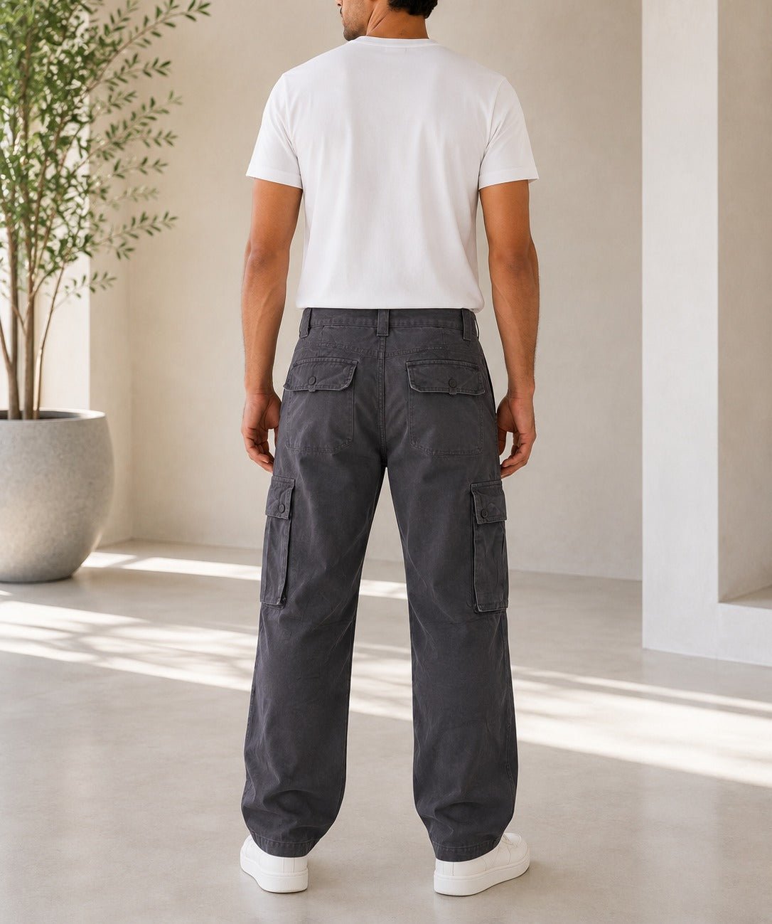 Men's Charcoal Grey Cargo Pants - StylePhase SA