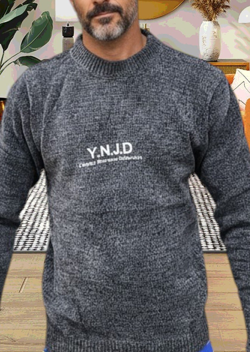 Men's Charcoal Printed Fleece Jersey - StylePhase SA
