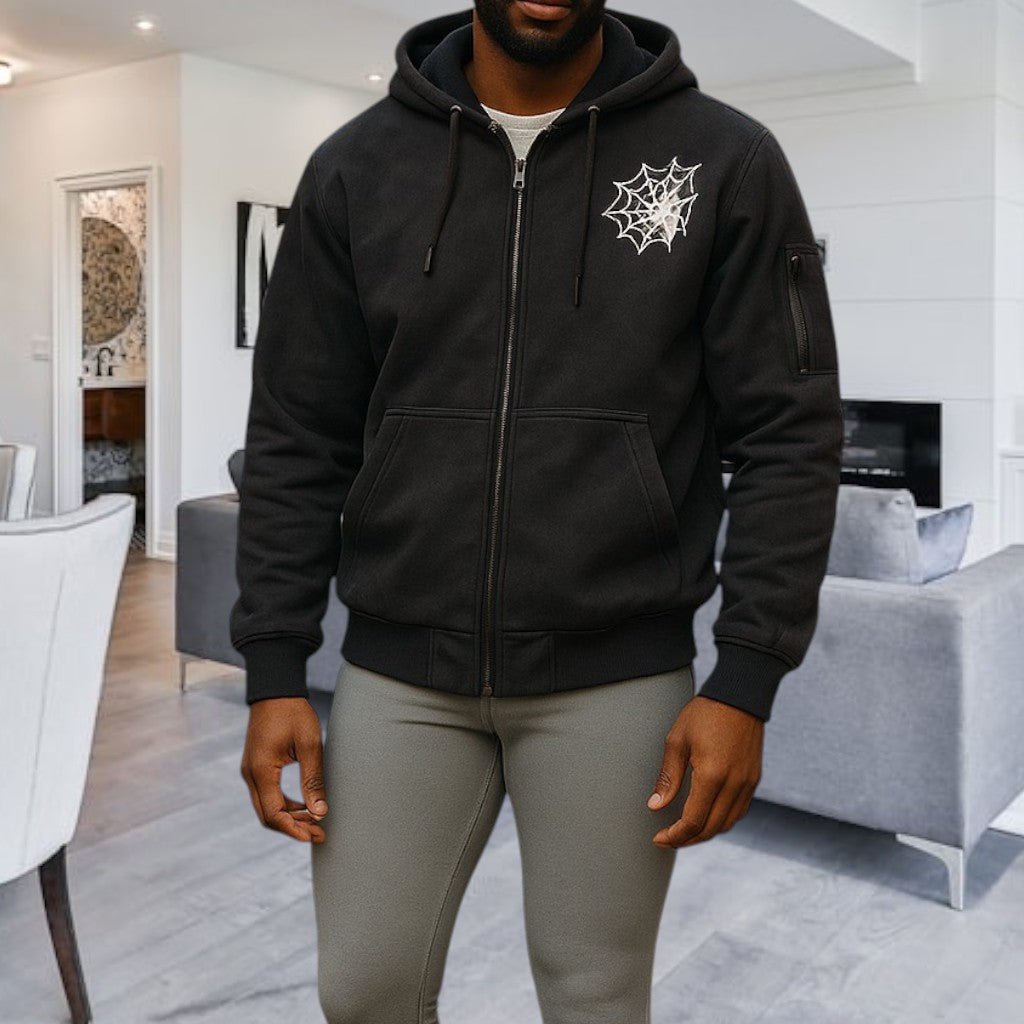 Mens Charcoal Printed Jacket - StylePhase SA