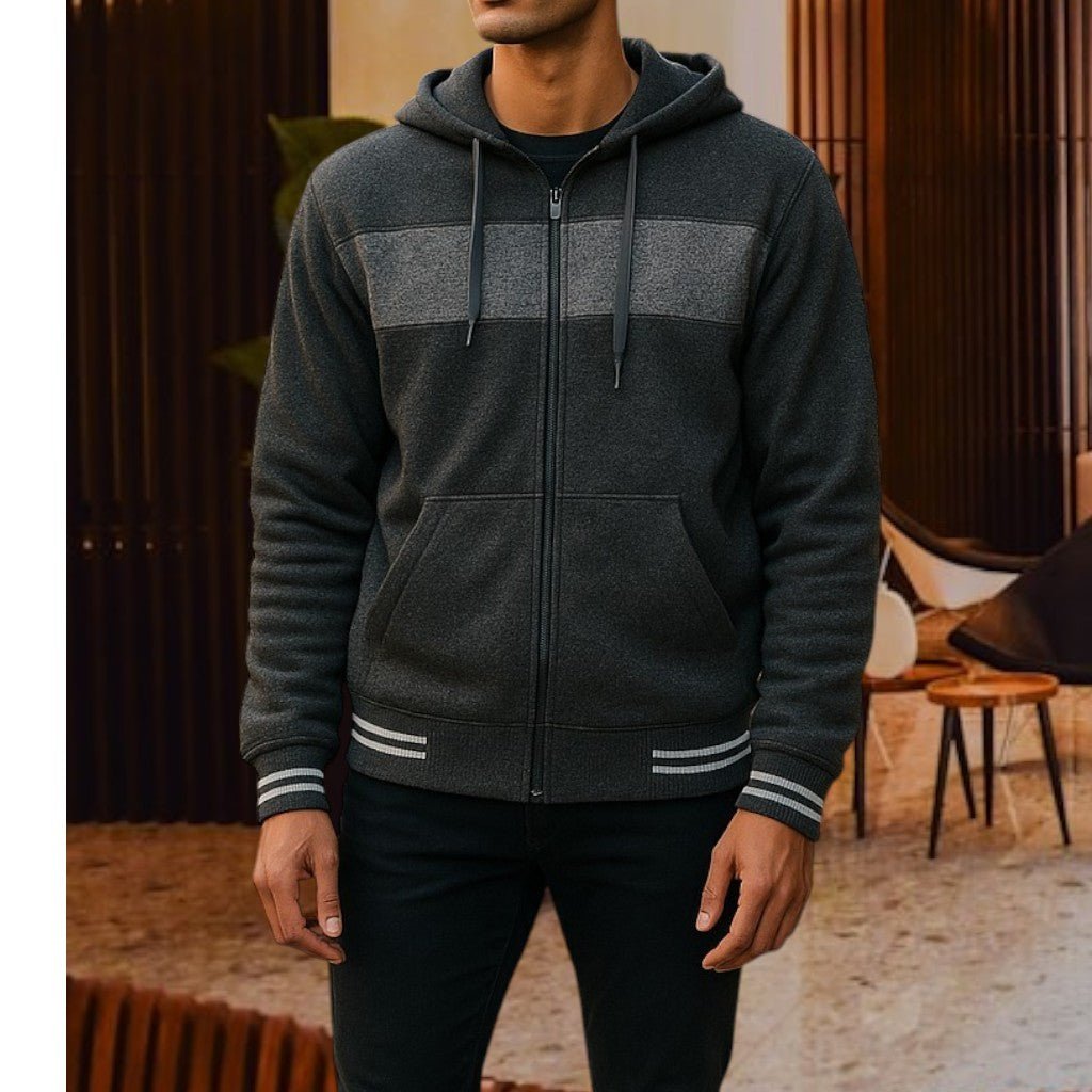 Mens Charcoal Zip Jacket - StylePhase SA