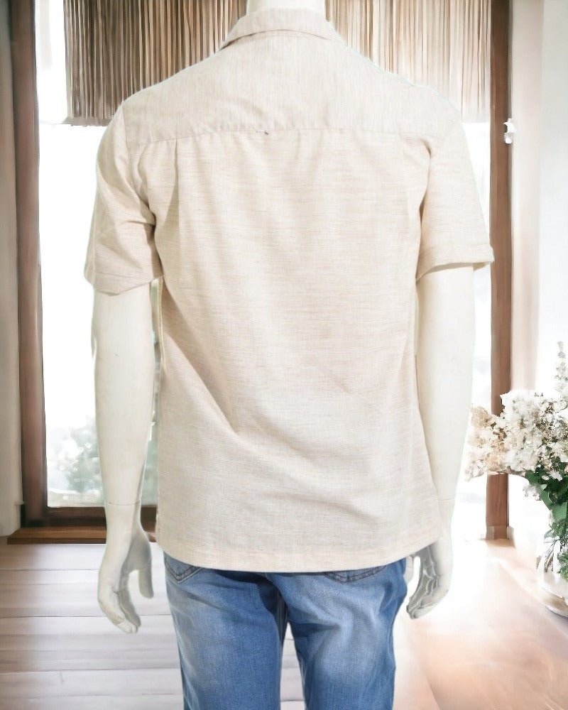 Mens Cream Button Shirt - StylePhase SA