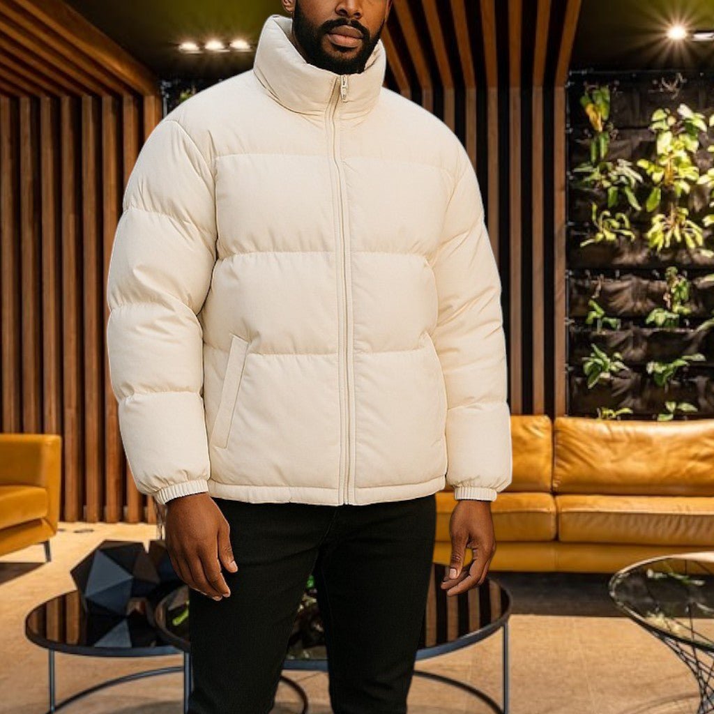 Mens Cream Puffer Jacket - StylePhase SA