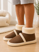 Mens Dark Brown Faux Fur Warm Shoe - StylePhase SA