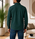 Men's Dark Green Melton Shacket - StylePhase SA