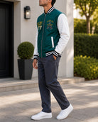 Mens Dark Green Printed Zip Jacket - StylePhase SA