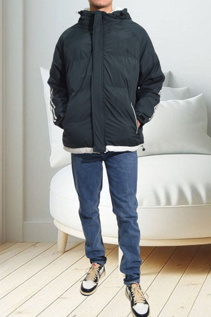 Mens Dark Green Puffer Hoody Jacket - StylePhase SA