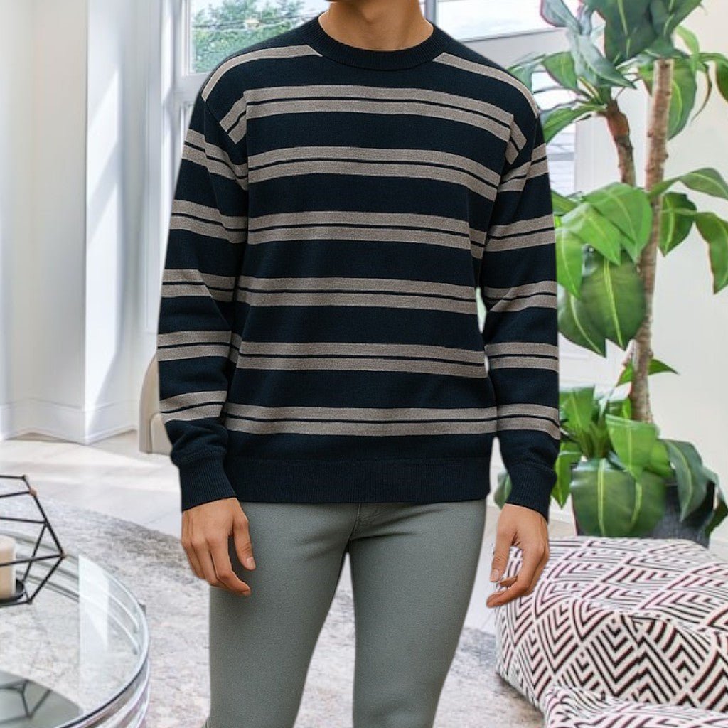 Mens Dark Green Stripe Jersey - StylePhase SA