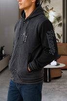 Mens Dark Grey N Printed Hoody Jacket - StylePhase SA