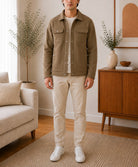 Mens Fur Lined Brown Flat Pocket Jacket - StylePhase SA