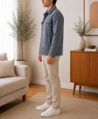Mens Fur Lined Grey Flat Pocket Jacket - StylePhase SA