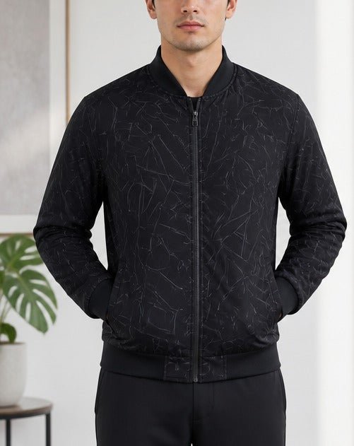 Mens Fur V Neck Black Jacket - StylePhase SA