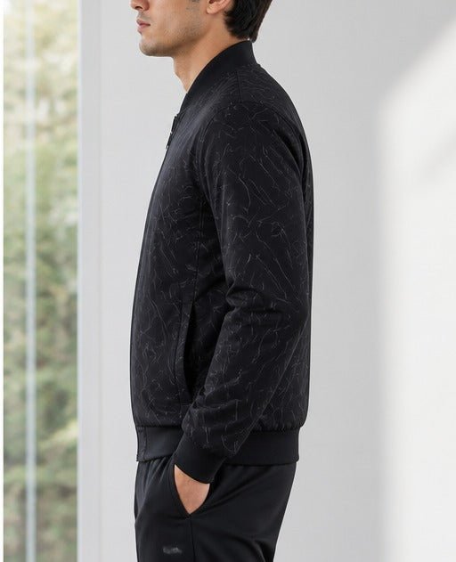 Mens Fur V Neck Black Jacket - StylePhase SA
