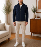 Mens Fur Zip Navy Pocket Jacket - StylePhase SA