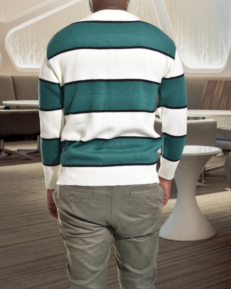 Mens Green And Black Stripe Jersey - StylePhase SA