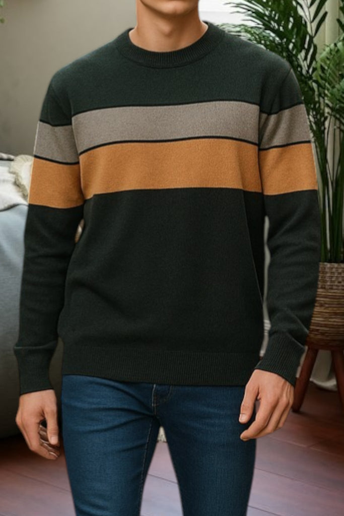 Men's Green Colour Block Jersey - StylePhase SA