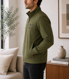 Mens Green Fleece Double Chest Zip Jacket - StylePhase SA