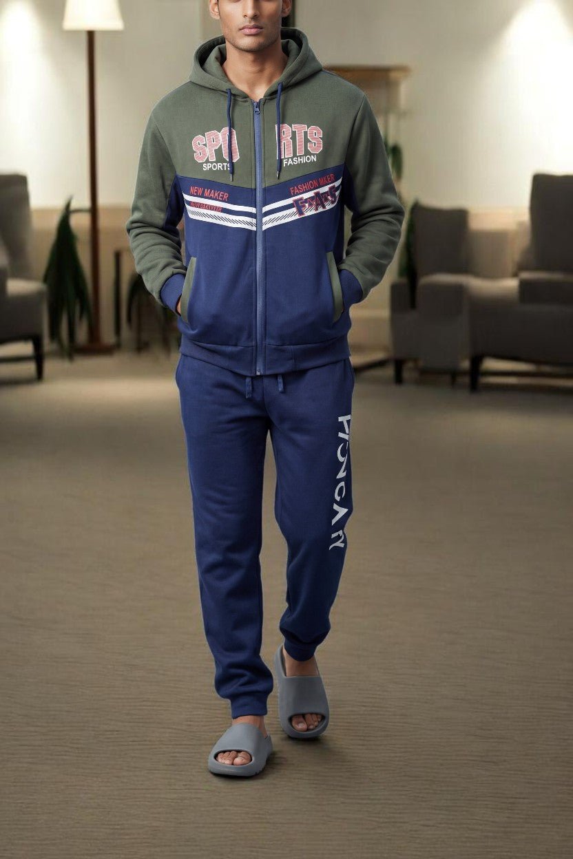 Mens Green Hoody Tracksuit Set - StylePhase SA