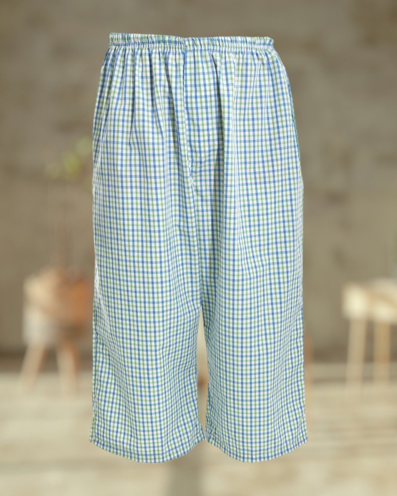 Men's Green & White Check Print 3/4 Pants - StylePhase SA