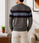 Men's Grey And Black Stripe Knit Jersey - StylePhase SA