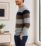 Men's Grey And Brown Knit Jersey - StylePhase SA