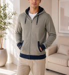 Mens Grey And Navy Front Waffle Jacket - StylePhase SA