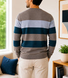 Men's Grey And Navy Knit Jersey - StylePhase SA