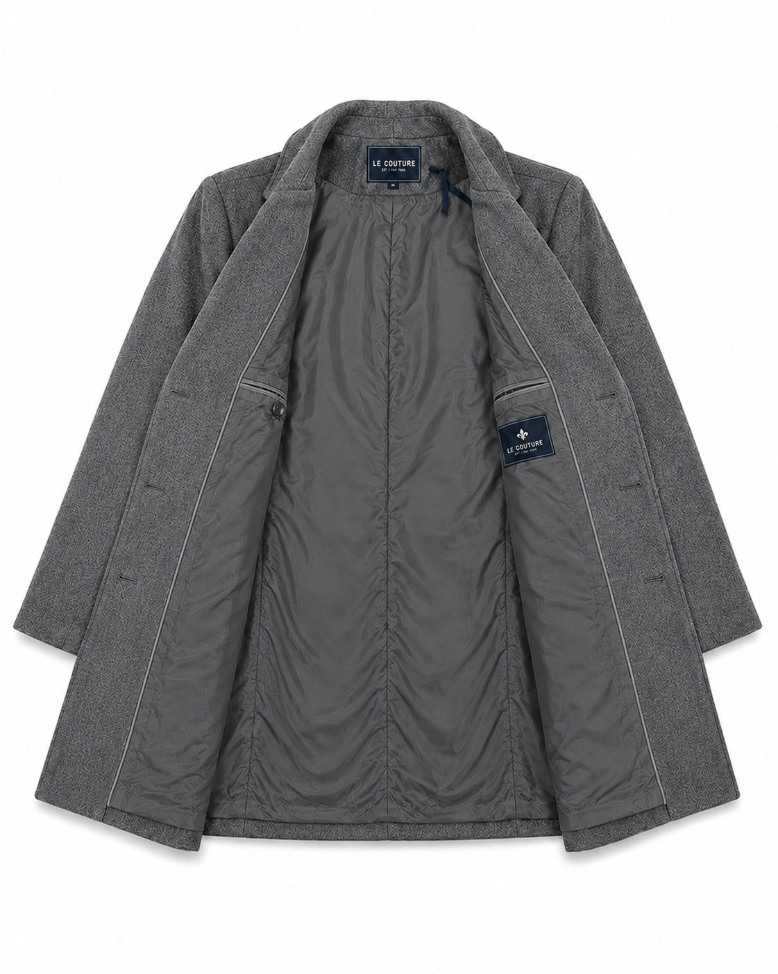Men's Grey Double Breasted Melton Coat - StylePhase SA
