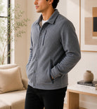 Mens Grey Fleece Chest Zip Jacket - StylePhase SA