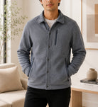 Mens Grey Fleece Chest Zip Jacket - StylePhase SA
