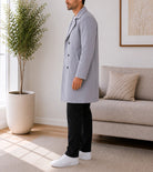 Mens Grey Lined Melton Coat - StylePhase SA