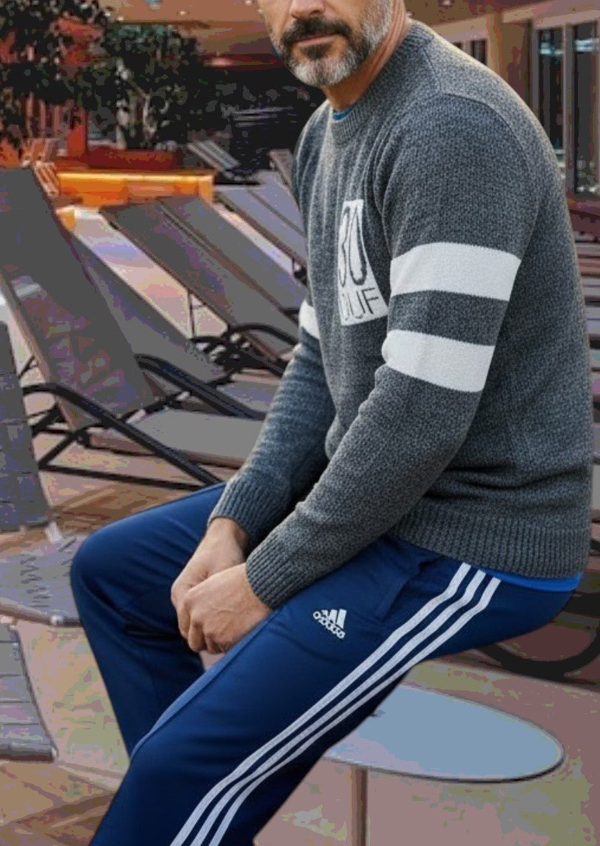 Men's Grey Printed Fleece Jersey - StylePhase SA