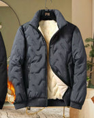Mens Grey Quilt Zip Jacket - StylePhase SA