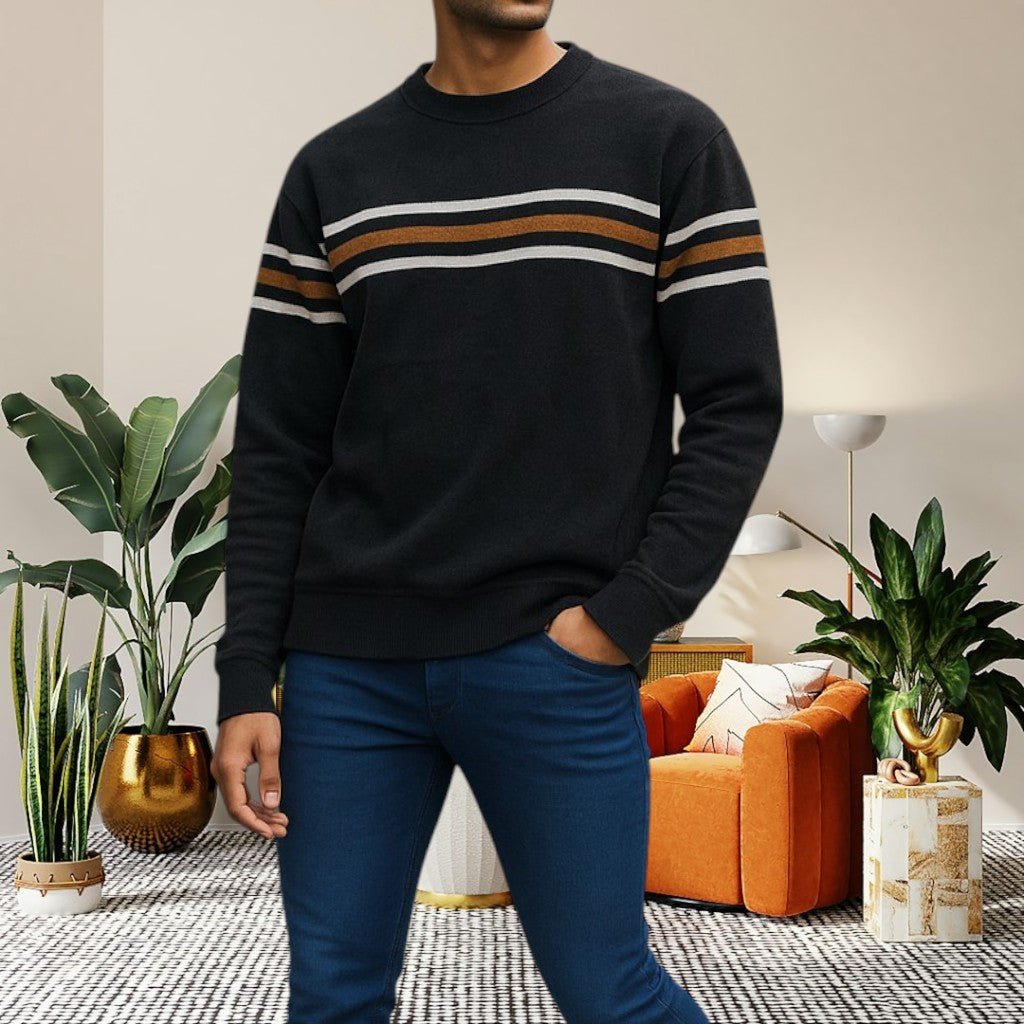 Mens Grey Stripe Jersey - StylePhase SA