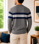 Men's Grey Stripped Knit Jersey - StylePhase SA
