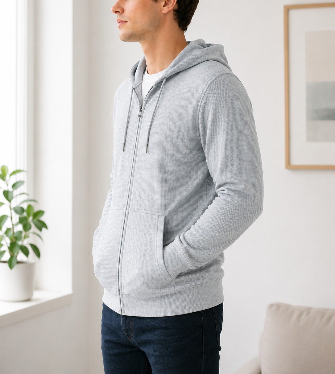 Mens Grey Waffle Jacket - StylePhase SA