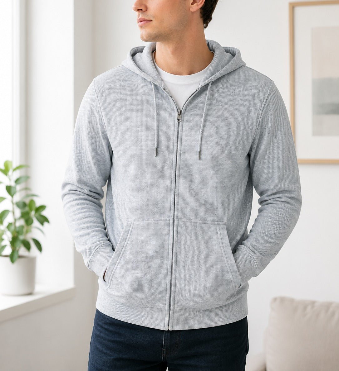 Mens Grey Waffle Jacket - StylePhase SA