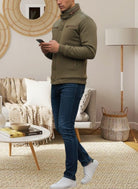 Mens Khaki Fur Lined Jacket - StylePhase SA