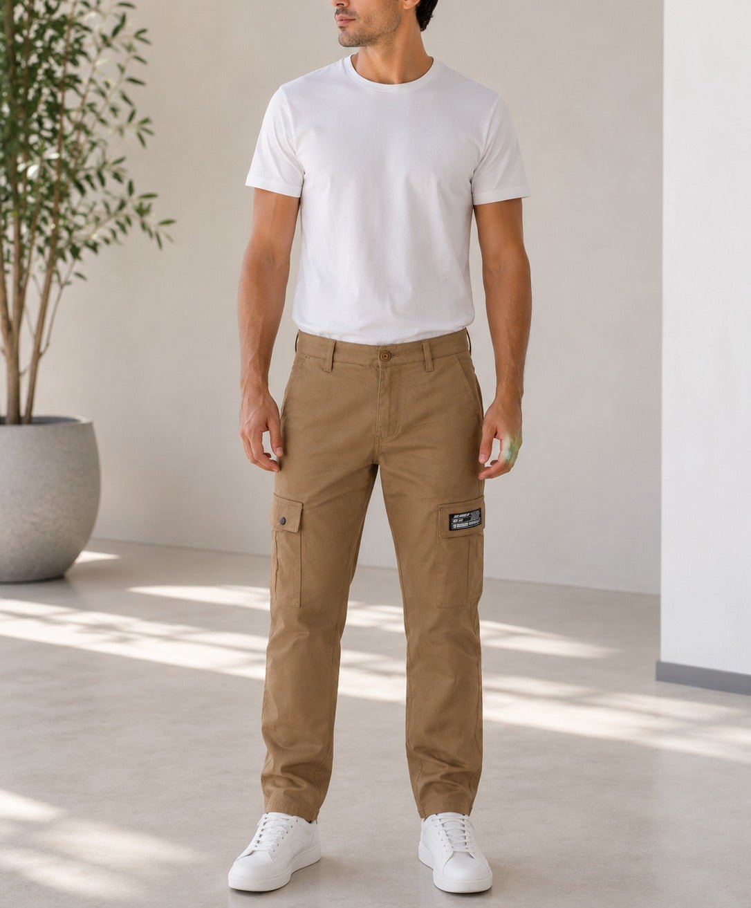 Men's Khaki Utility Cargo Pants - StylePhase SA