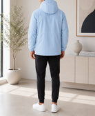 Mens Light Blue Fur hoody Zip jacket - StylePhase SA