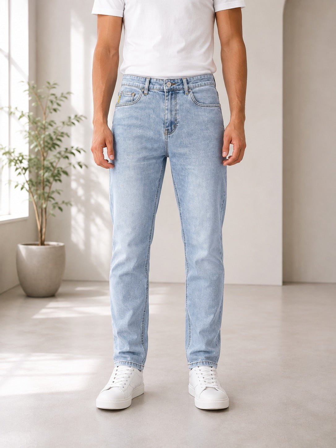 Mens Light Blue Slim Fit Denim Jeans - StylePhase SA