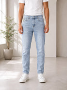 Mens Light Blue Slim Fit Denim Jeans - StylePhase SA