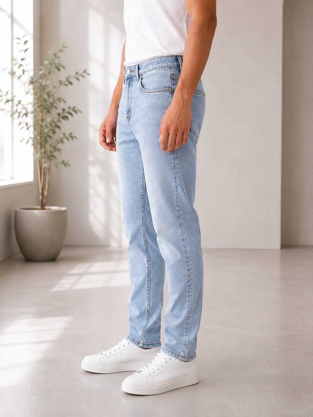 Mens Light Blue Slim Fit Denim Jeans - StylePhase SA