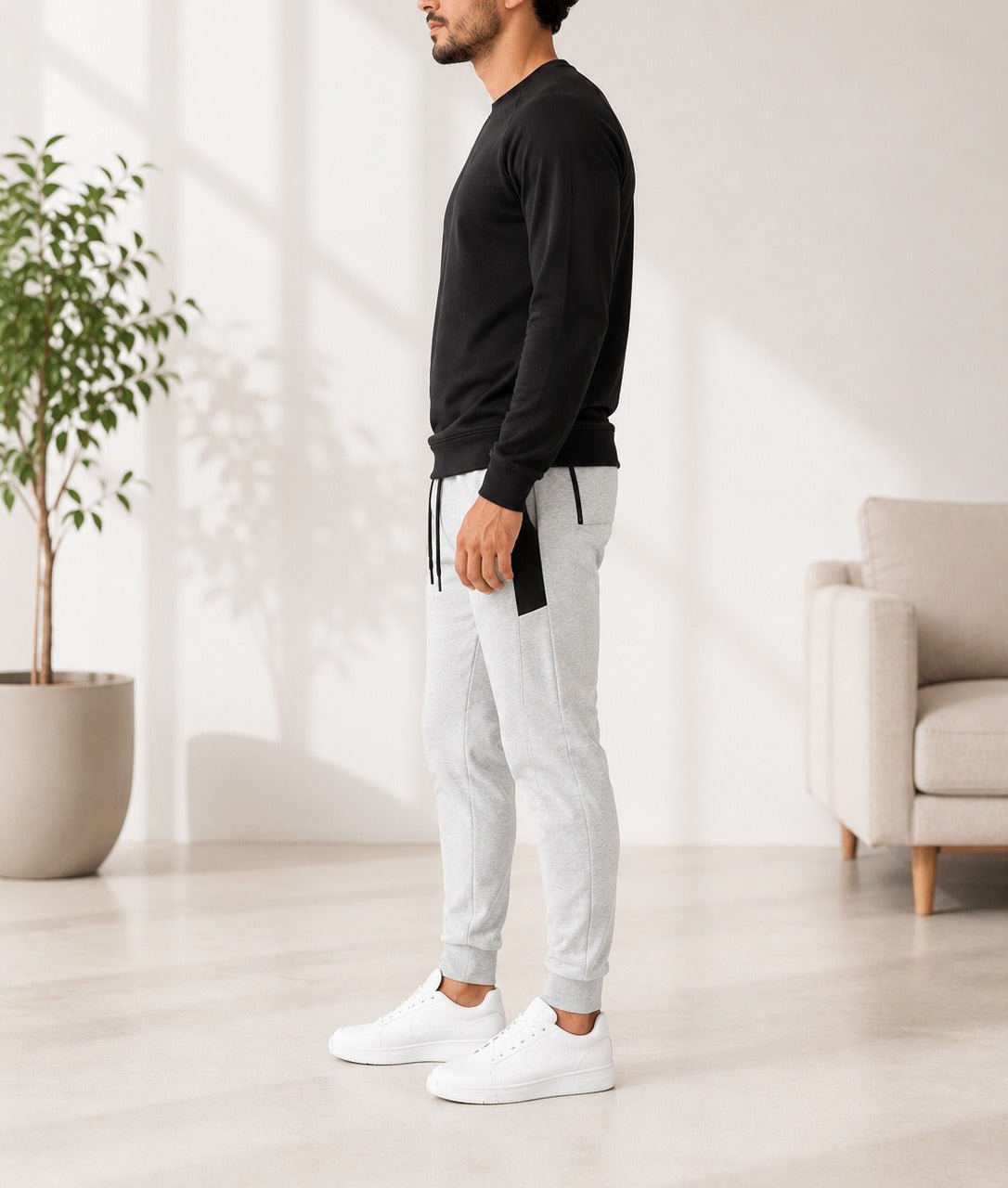 Men's Light Grey Pocket Track Pants - StylePhase SA