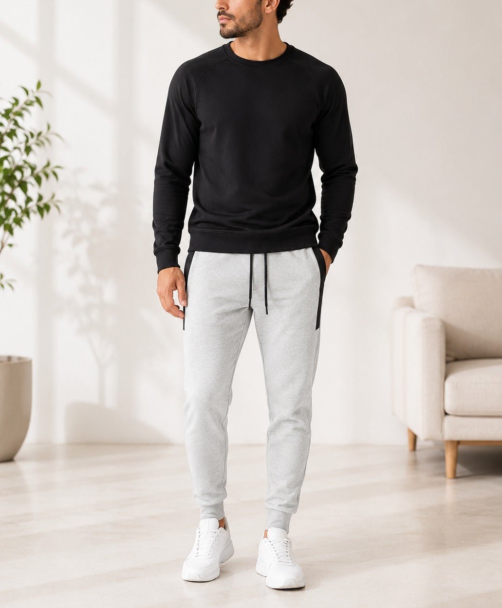 Men's Light Grey Pocket Track Pants - StylePhase SA