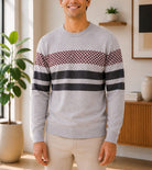 Men's Light Grey Printed Knit Jersey - StylePhase SA