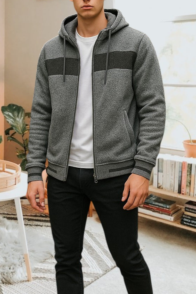 Mens Light Grey Zip Jacket - StylePhase SA