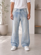 Men's Light Wash Denim Baggy Jeans - StylePhase SA