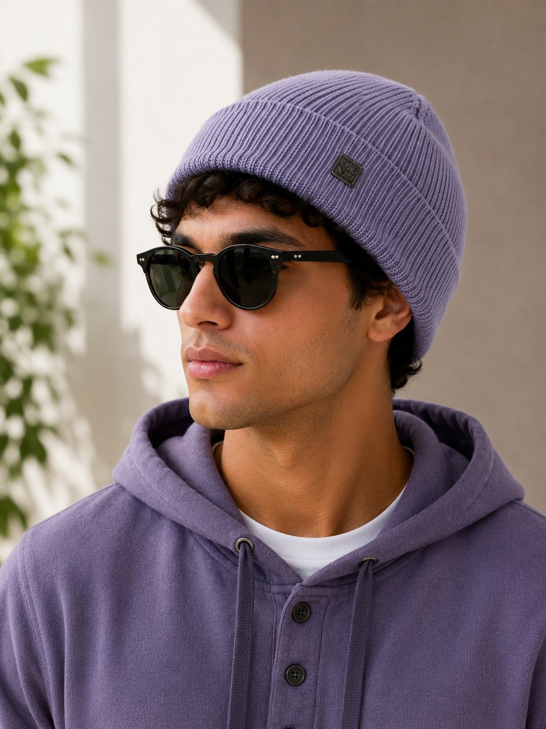 Mens Lilac Fleece Beanie - StylePhase SA