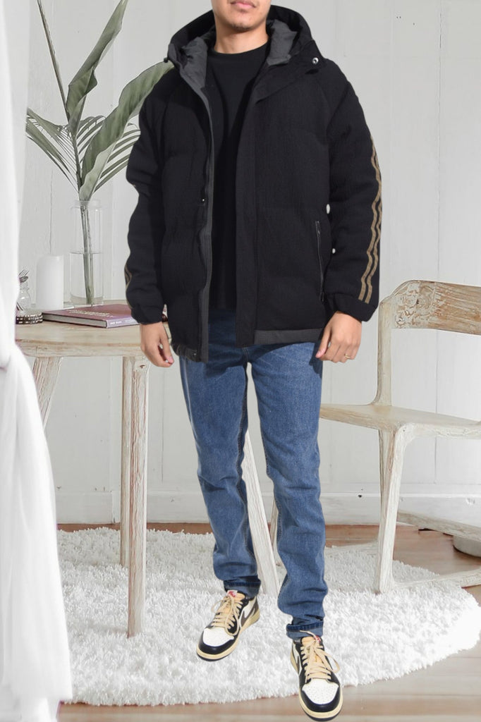 Mens Long Puffer Hoody Jacket - StylePhase SA